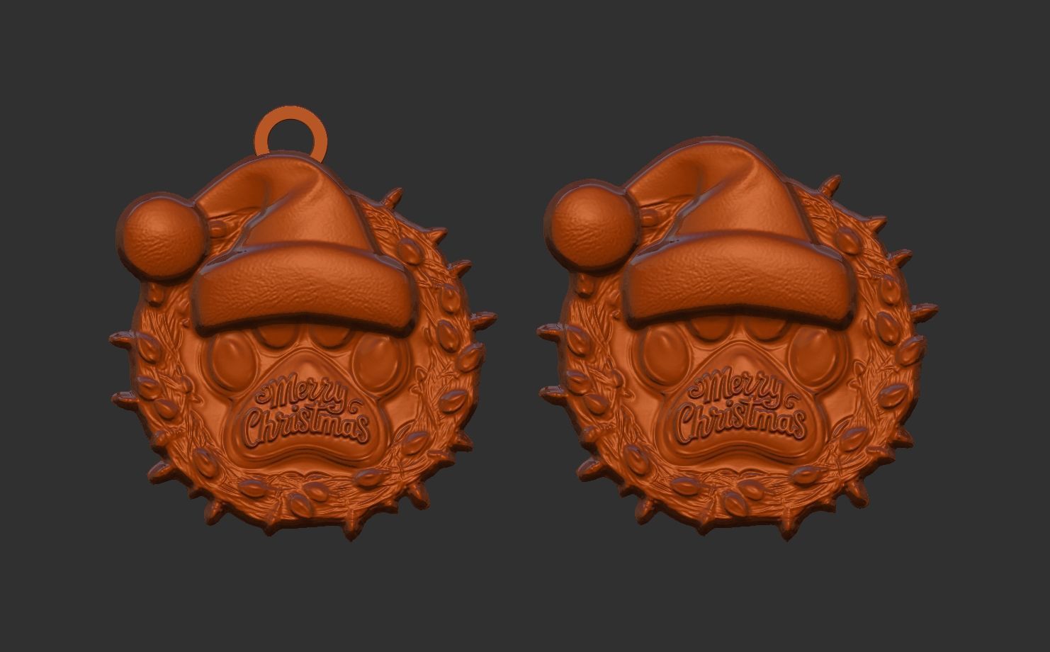 dog christmas celebration 3D print model_7