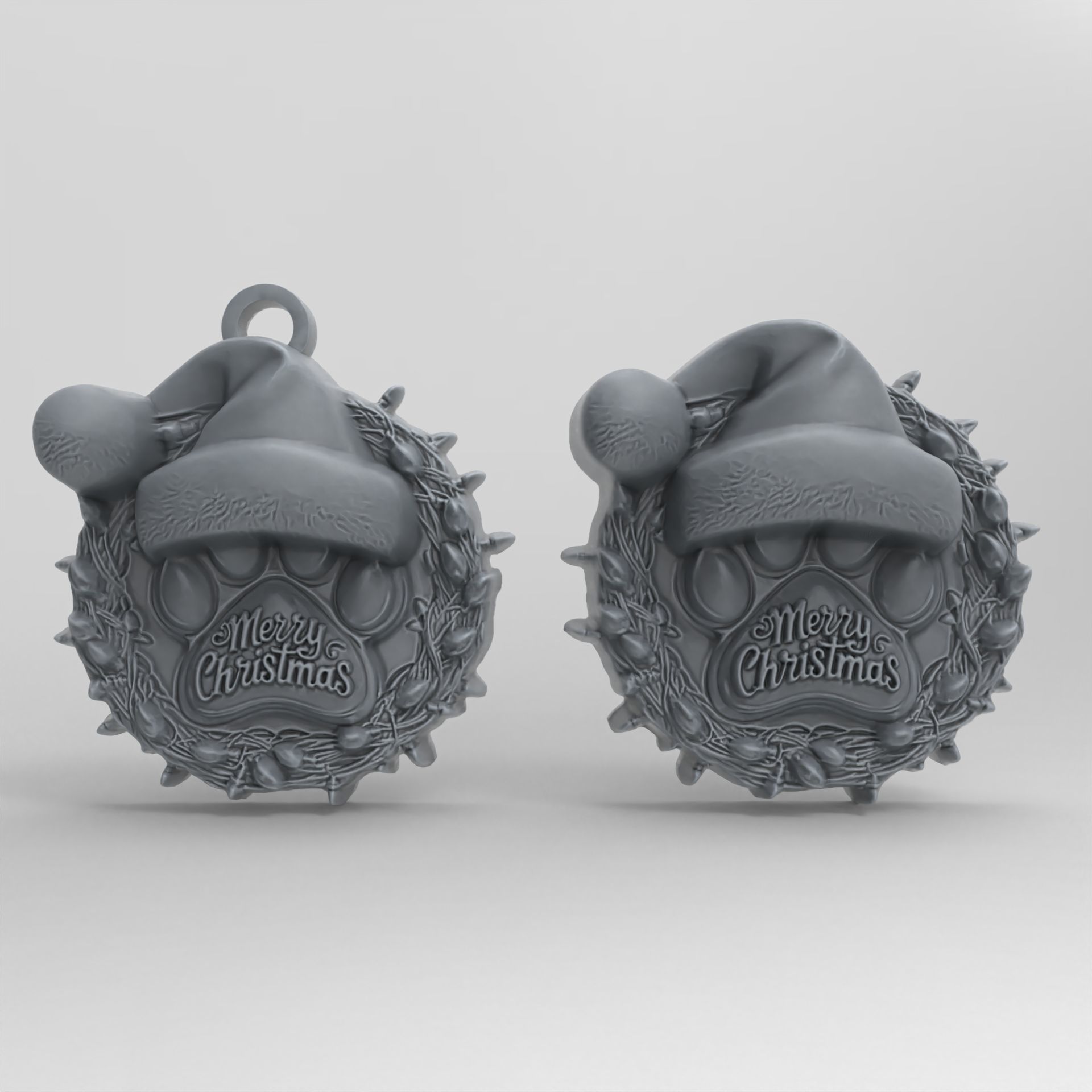 dog christmas celebration 3D print model_1