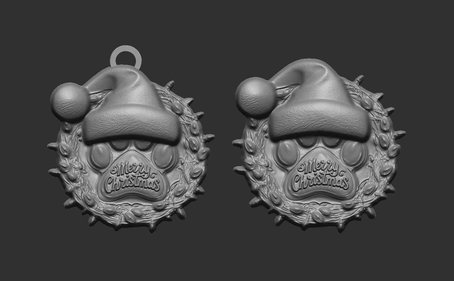 dog christmas celebration 3D print model_6