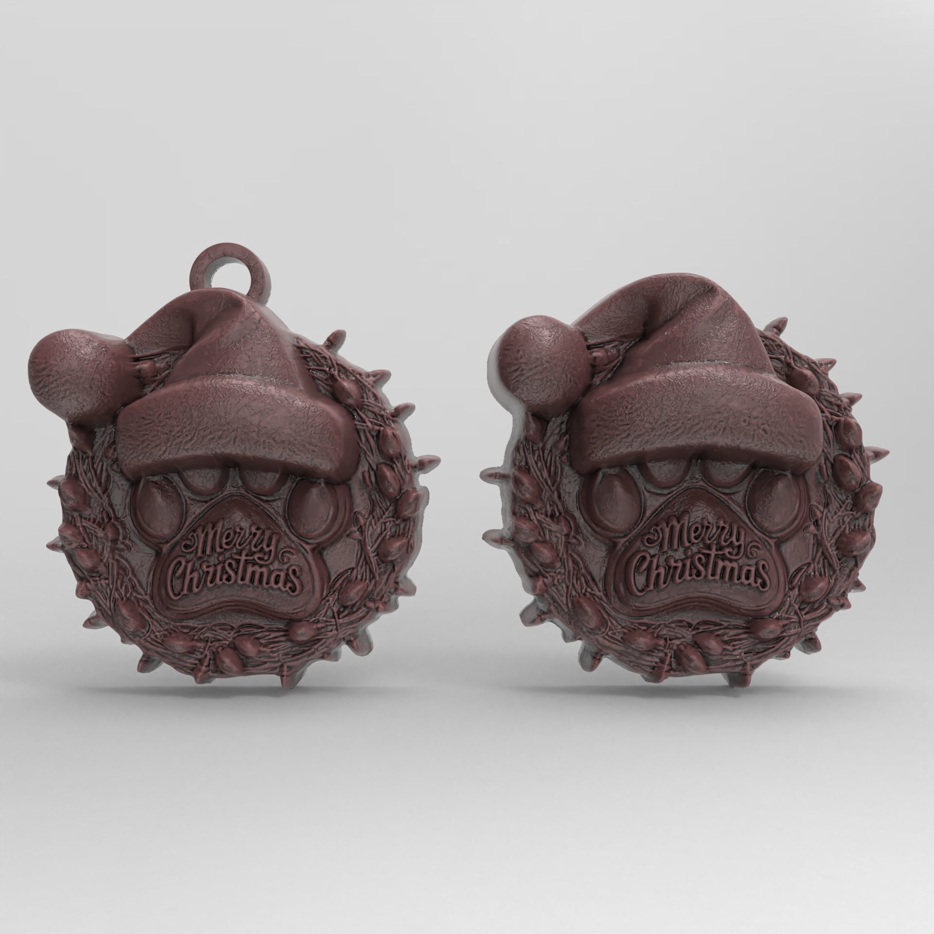 dog christmas celebration 3D print model_2