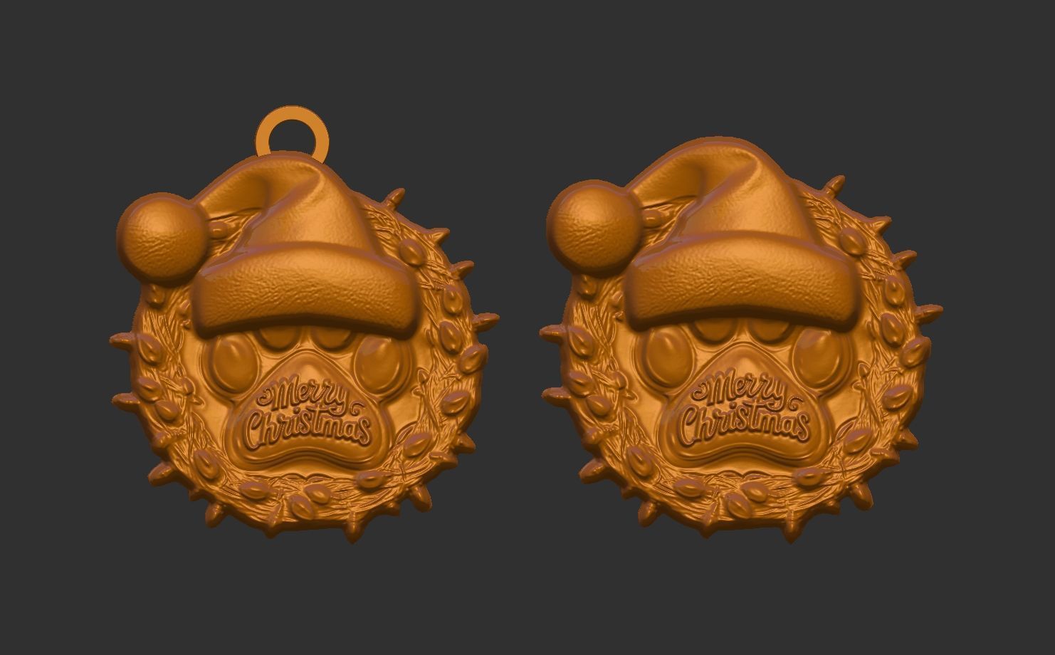 dog christmas celebration 3D print model_3