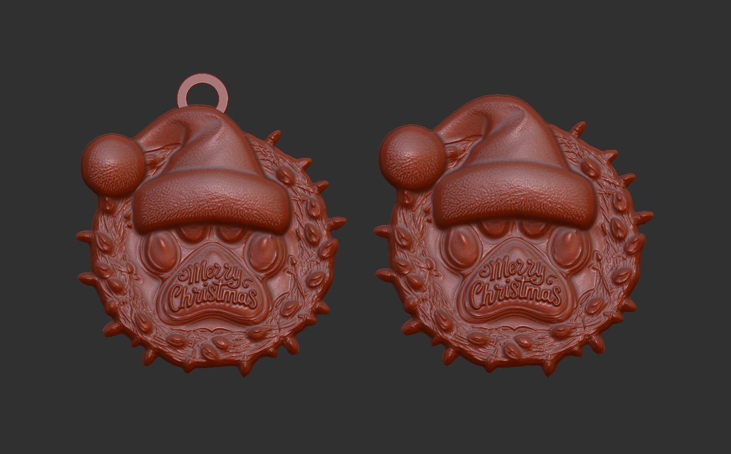 dog christmas celebration 3D print model_9