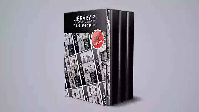 250 People 50pct Discount - Library 2 - Basics0051 - Basics0100 3D model