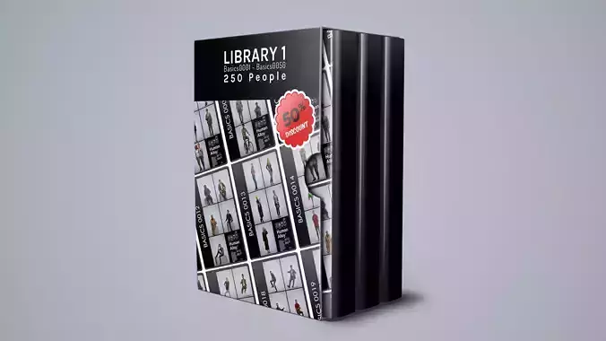250 People 50pct Discount - Library 1 - Basics0001 -Basics0050 3D Model Collection