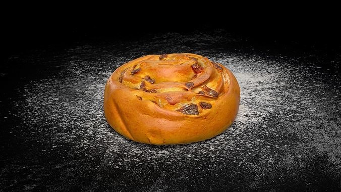 Swirl bun with raisin PBR Low-poly 3D model Low-poly 3D model 6