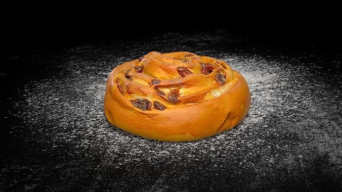 Swirl bun with raisin PBR Low-poly 3D model Low-poly 3D model 7