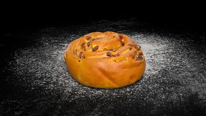 Swirl bun with raisin PBR Low-poly 3D model Low-poly 3D model 5