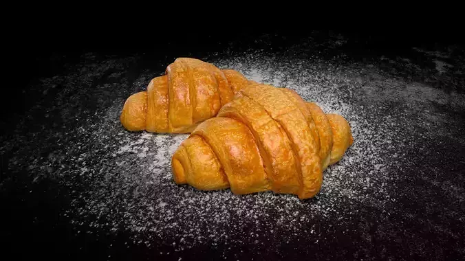 Little Croissant PBR Low-poly 3D model Low-poly 3D model