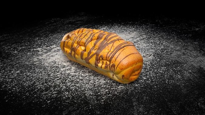 Tasty Chocolate Bun PBR Low-poly 3D model Low-poly 3D model 3