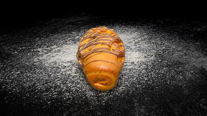 Tasty Chocolate Bun PBR Low-poly 3D model Low-poly 3D model 4