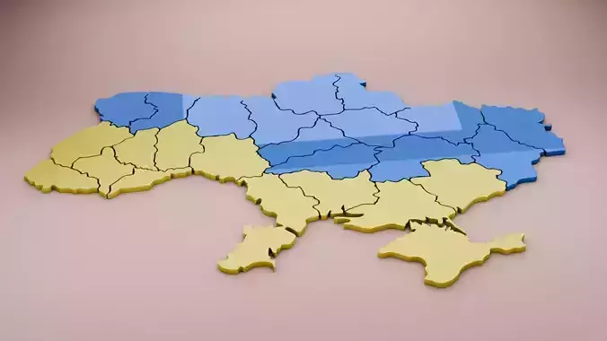 Ukraine map in 3D 3D model