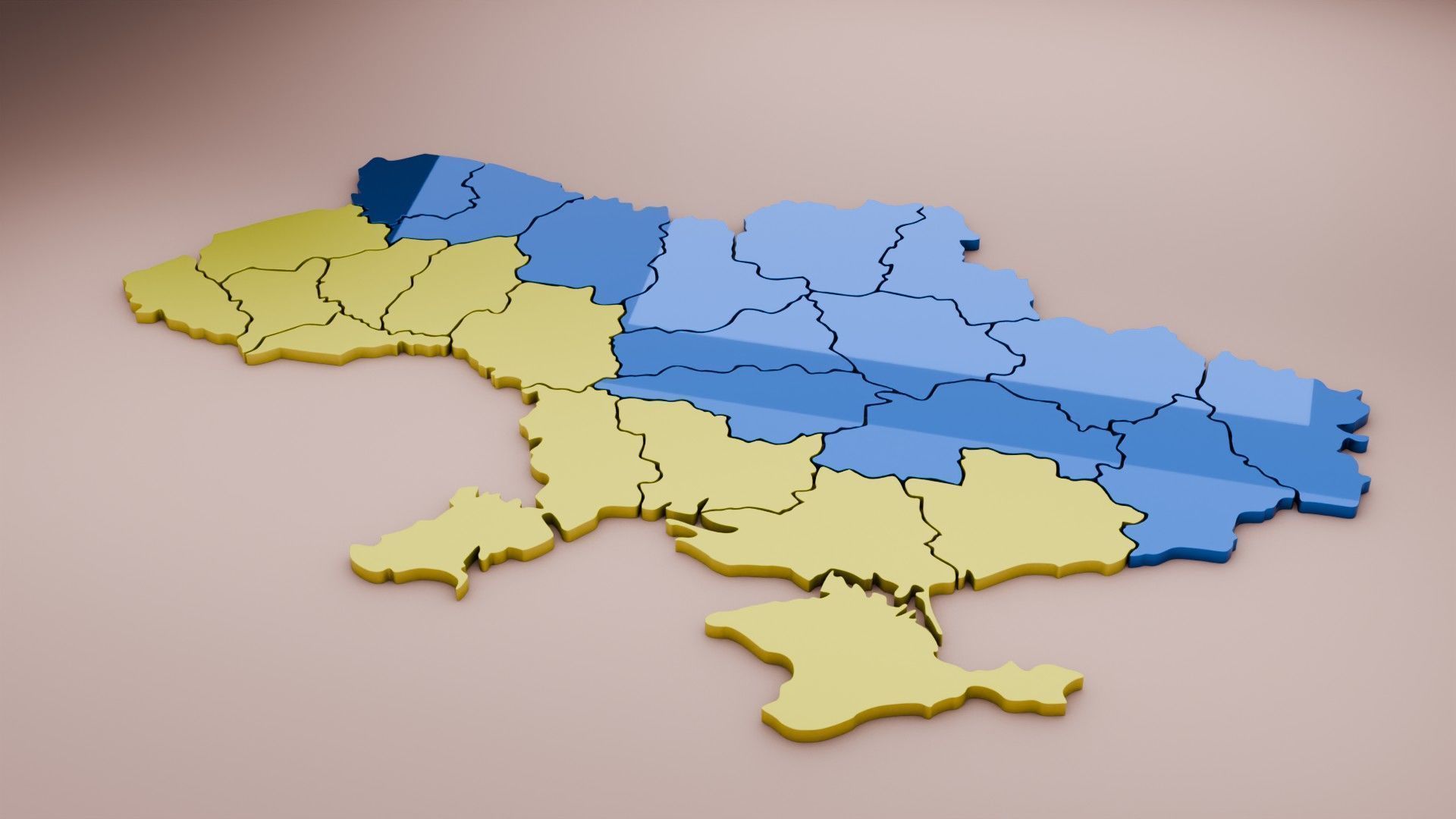 Ukraine map in 3D 3D model_1