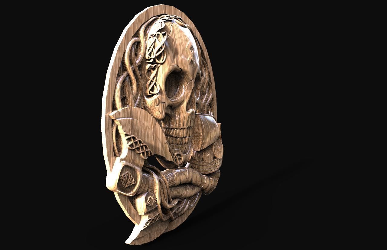 Viking skull CNC 3D print model_3