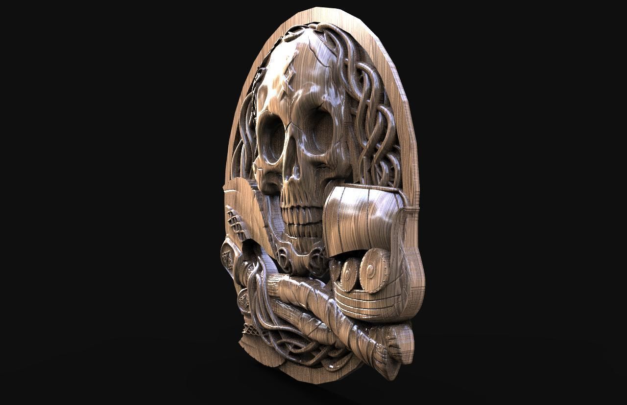Viking skull CNC 3D print model_2