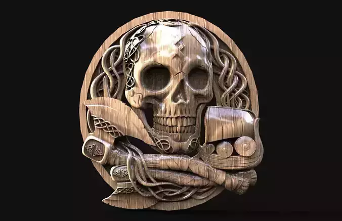 Viking skull CNC