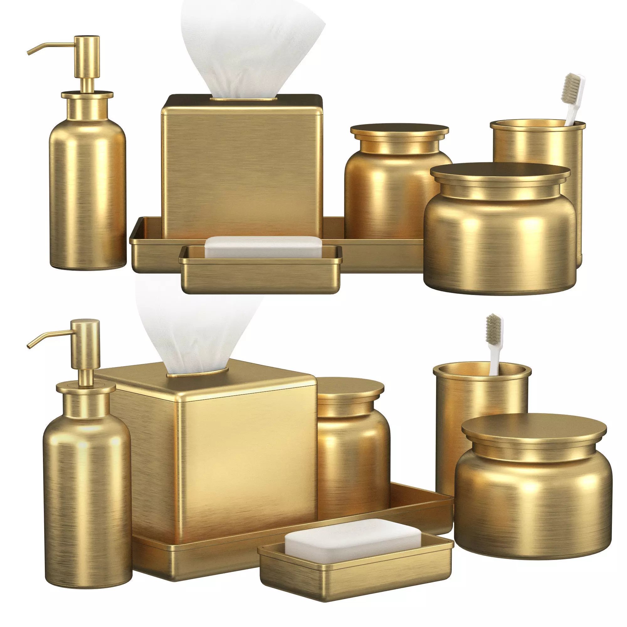 Pharmacy Metal Bath Accessories Burnished Bronze 3D model