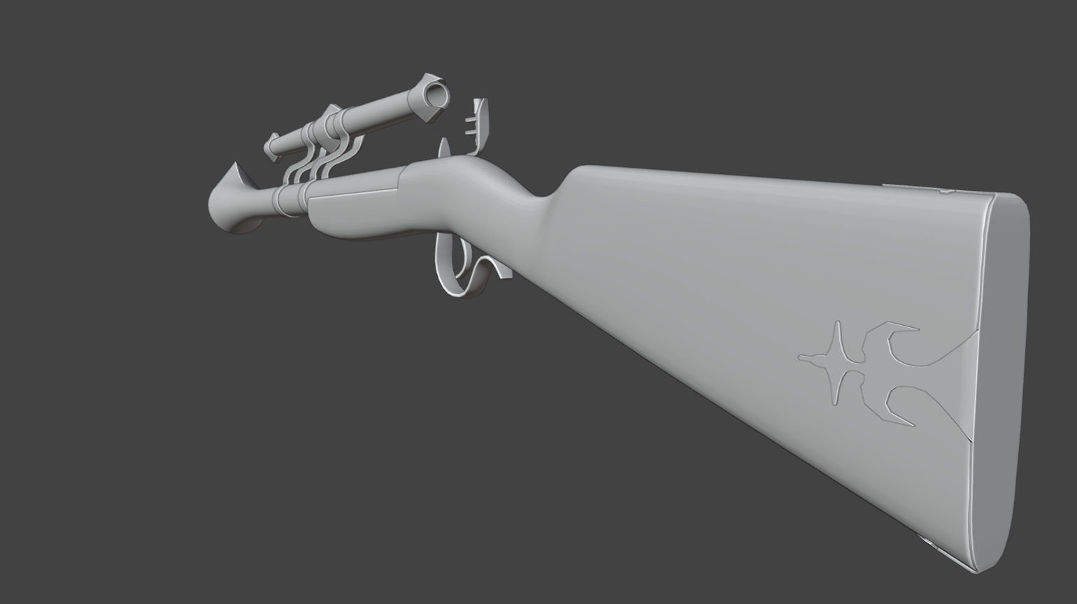 Fantastic Rifle  Low-poly 3D model_29