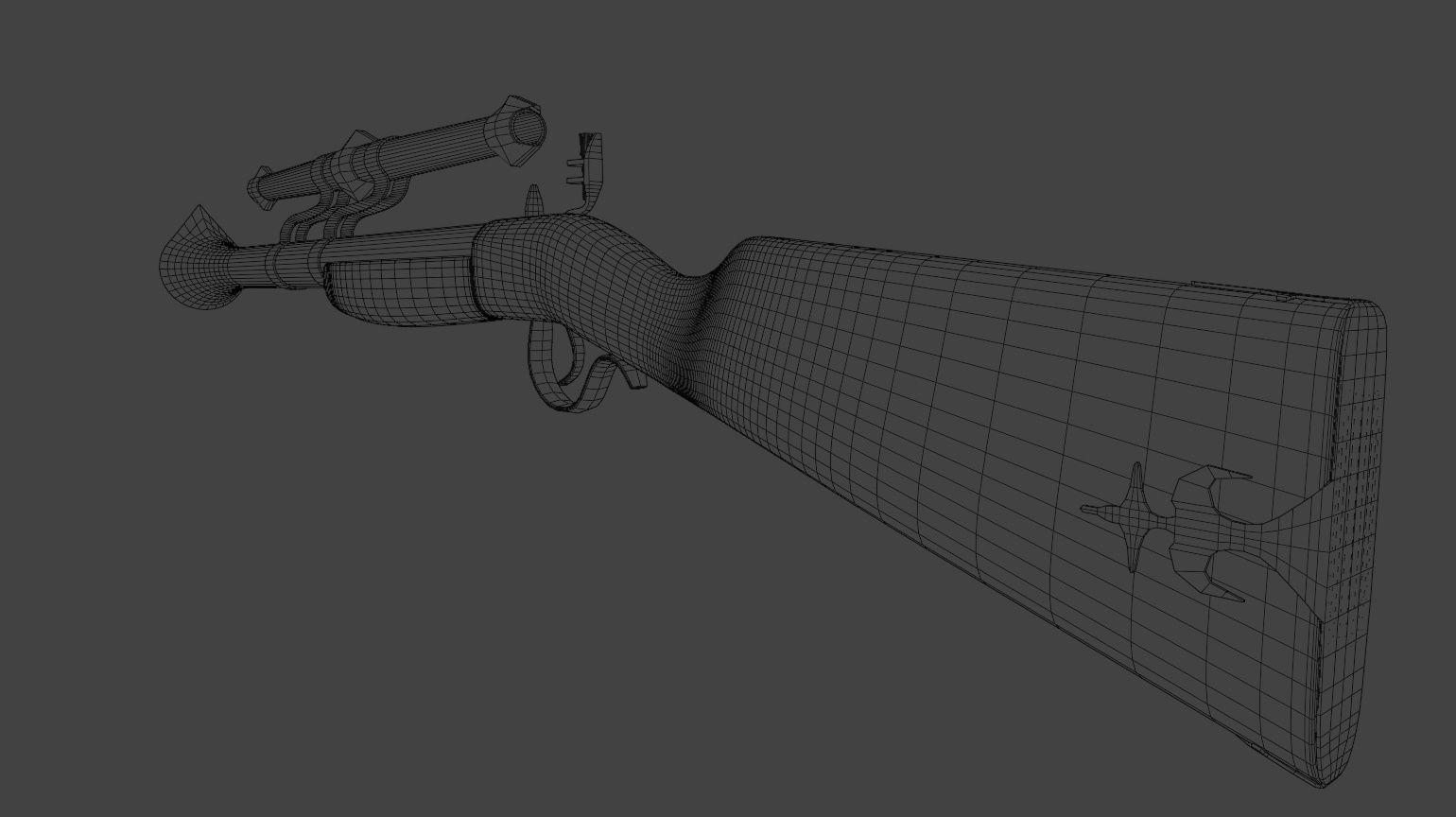 Fantastic Rifle  Low-poly 3D model_39