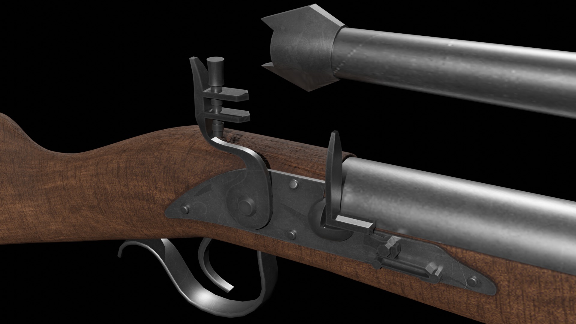 Fantastic Rifle  Low-poly 3D model_8