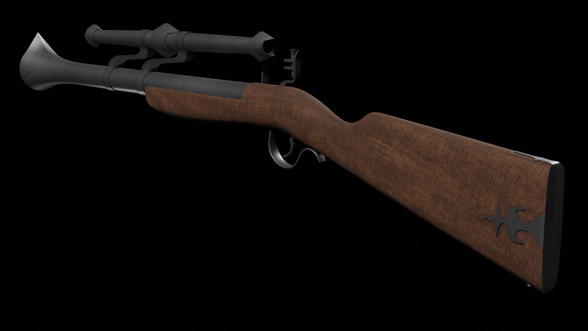 Fantastic Rifle  Low-poly 3D model_2
