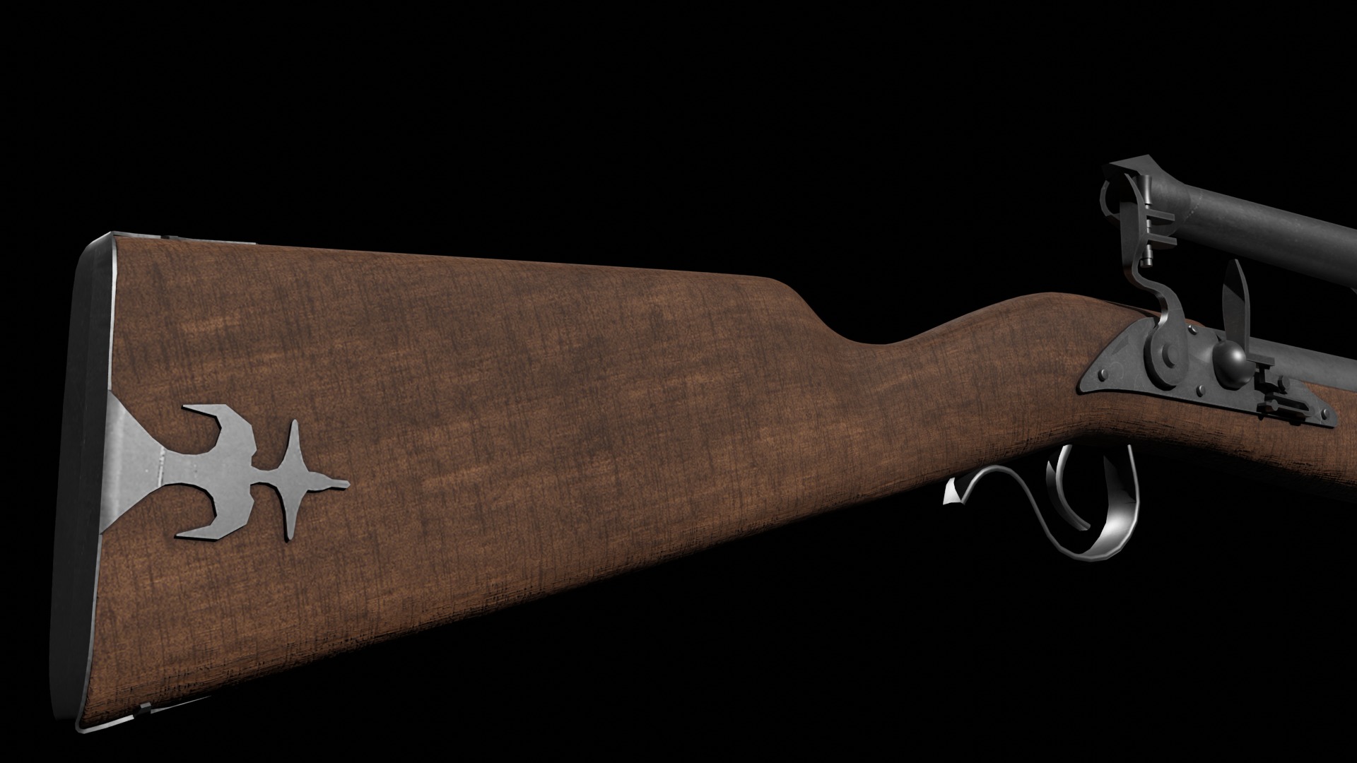 Fantastic Rifle  Low-poly 3D model_7