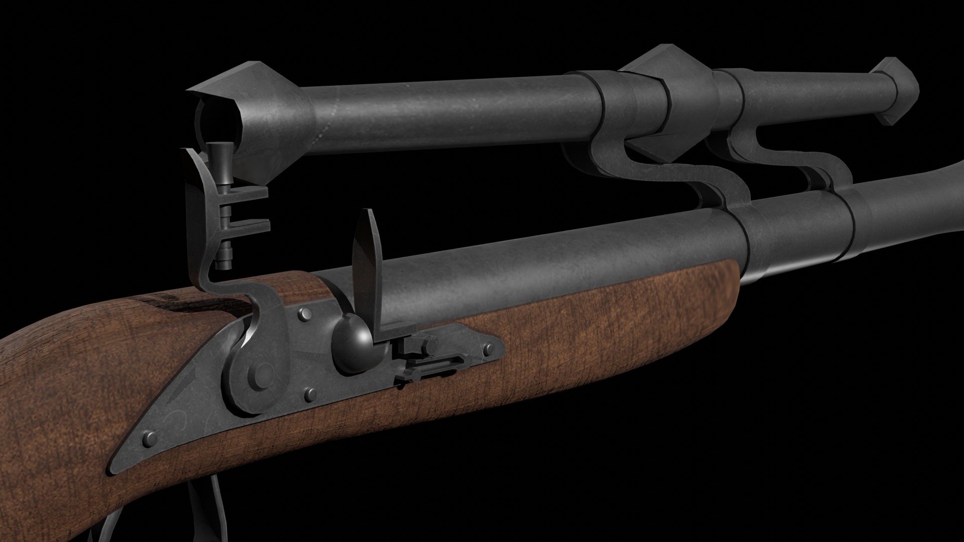 Fantastic Rifle  Low-poly 3D model_3