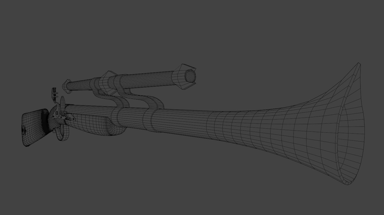 Fantastic Rifle  Low-poly 3D model_35