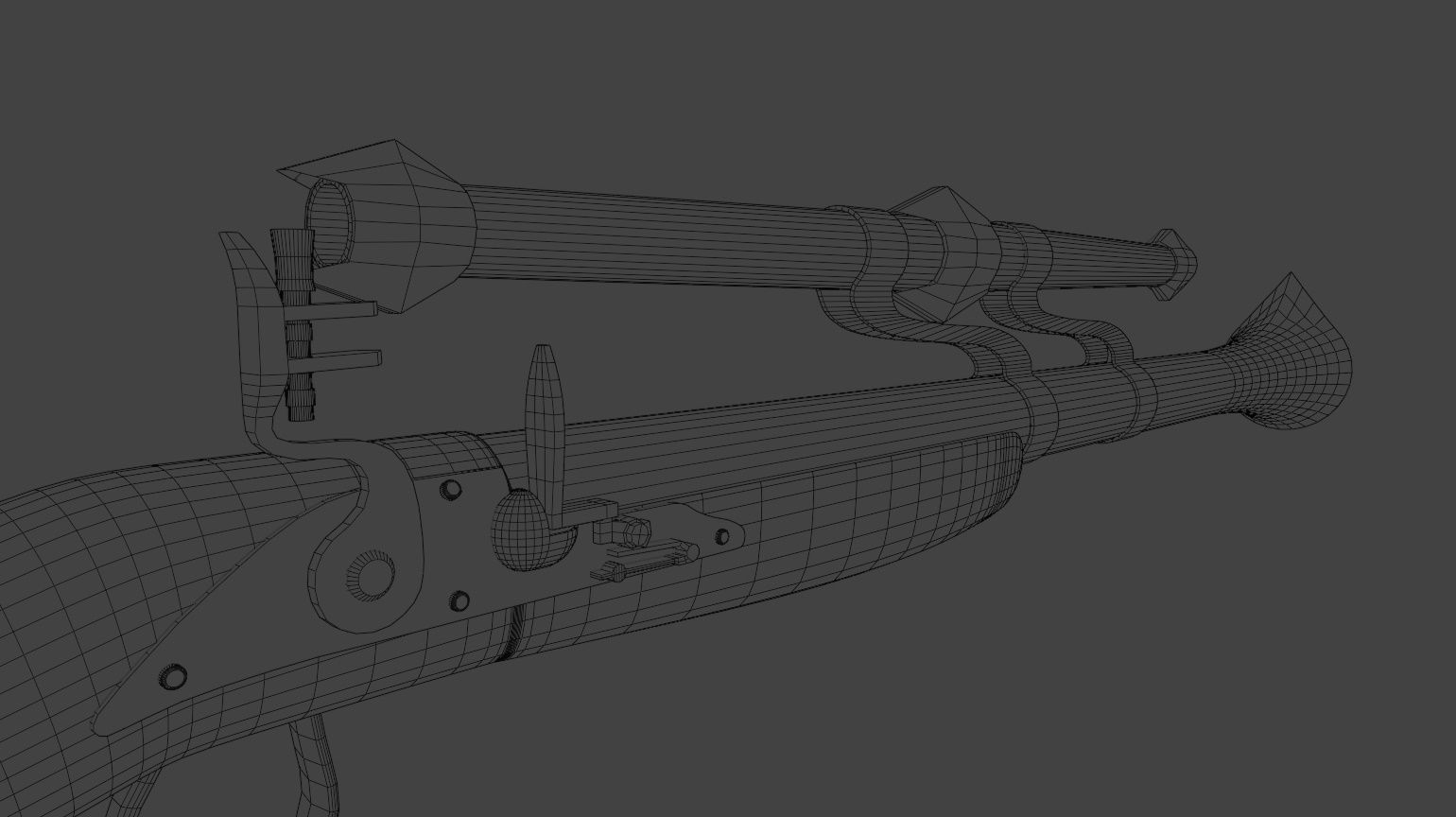 Fantastic Rifle  Low-poly 3D model_36