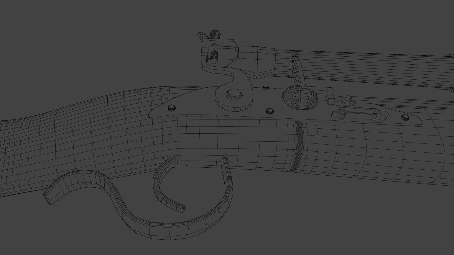 Fantastic Rifle  Low-poly 3D model_43