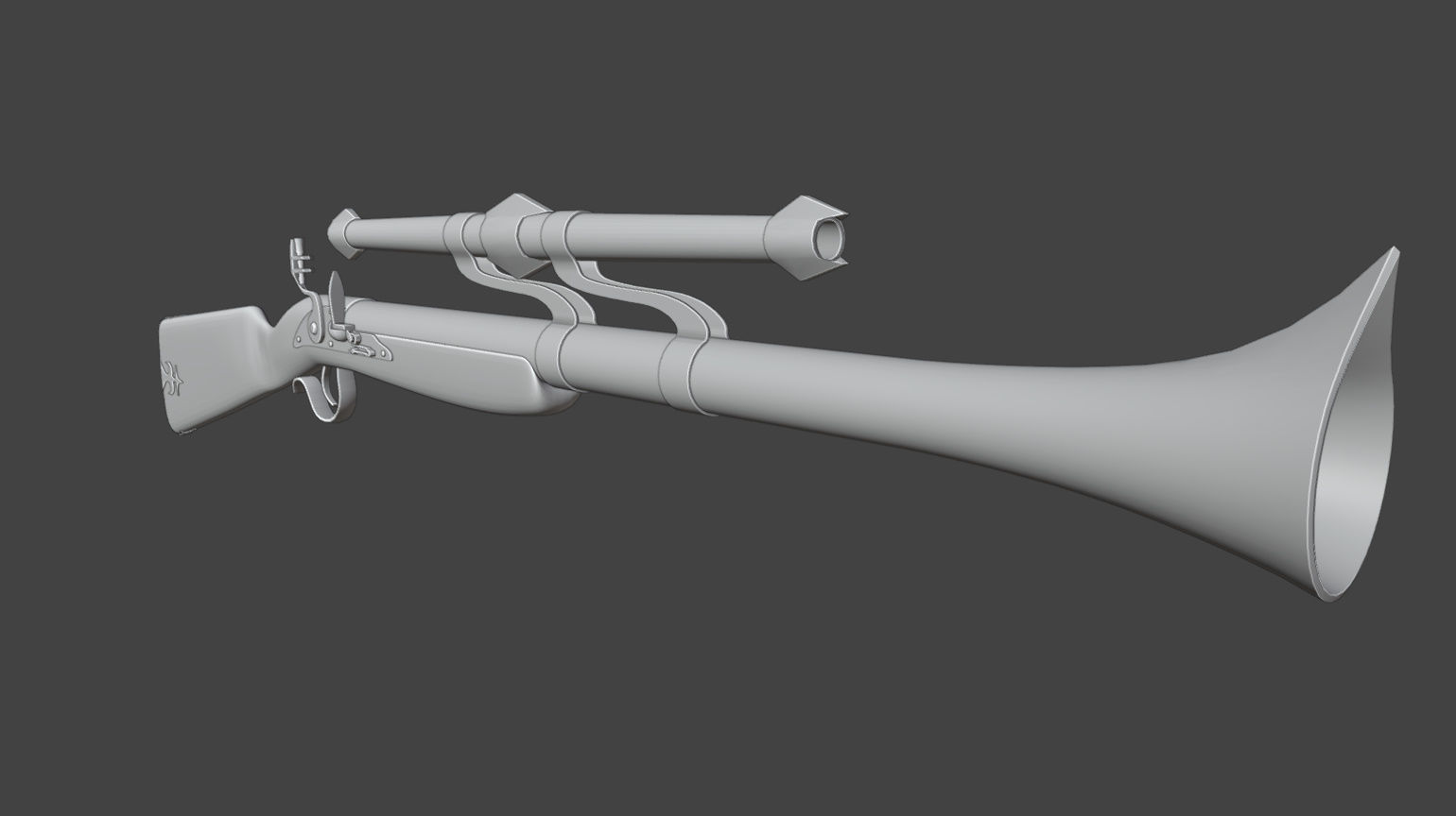 Fantastic Rifle  Low-poly 3D model_26