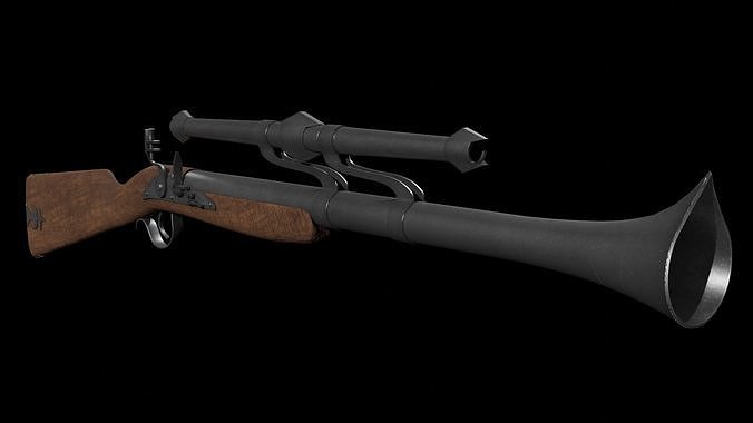 Fantastic Rifle  Low-poly 3D model