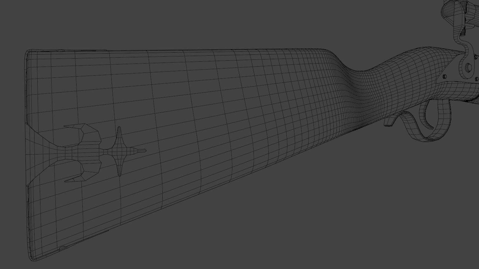 Fantastic Rifle  Low-poly 3D model_38