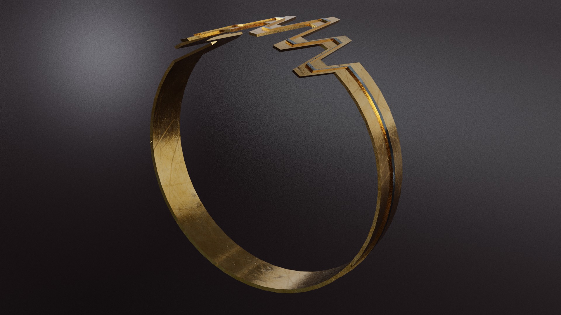 Realistic Low-Poly Golden Rings 3D Pack 5 Pieces Low-poly 3D model_5