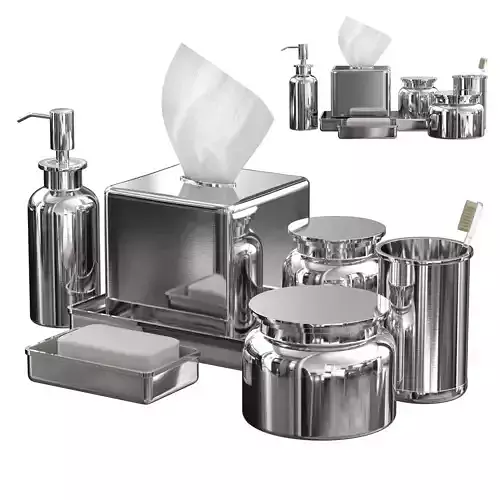 Pharmacy Metal Bath Accessories Polished Nickel 3D model