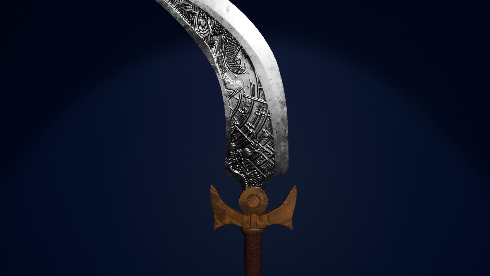 Arabic dagger Free low-poly 3D model_3