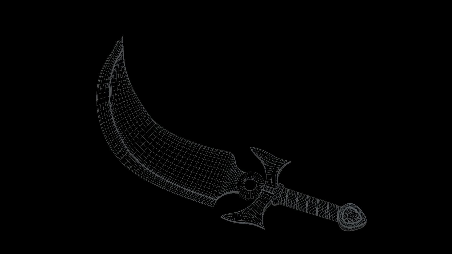 Arabic dagger Free low-poly 3D model_2
