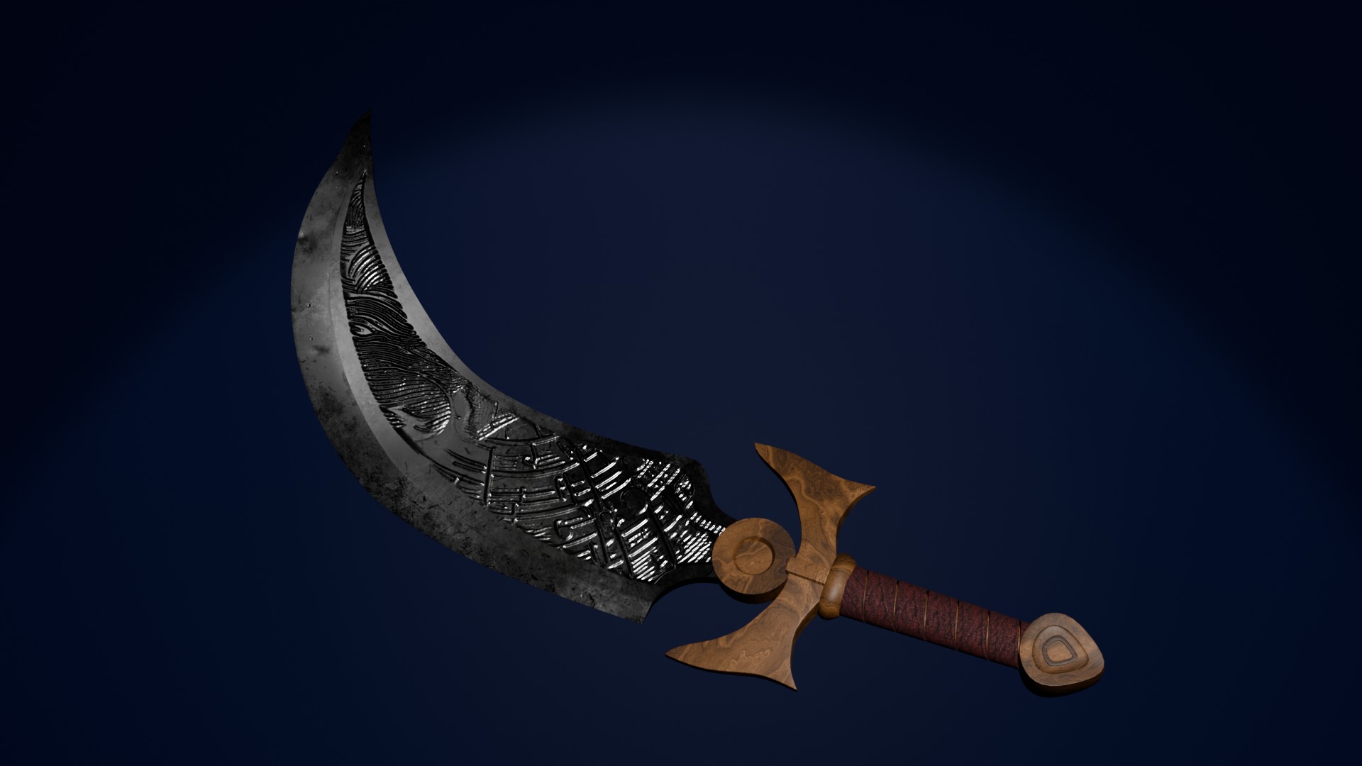 Arabic dagger Free low-poly 3D model_1