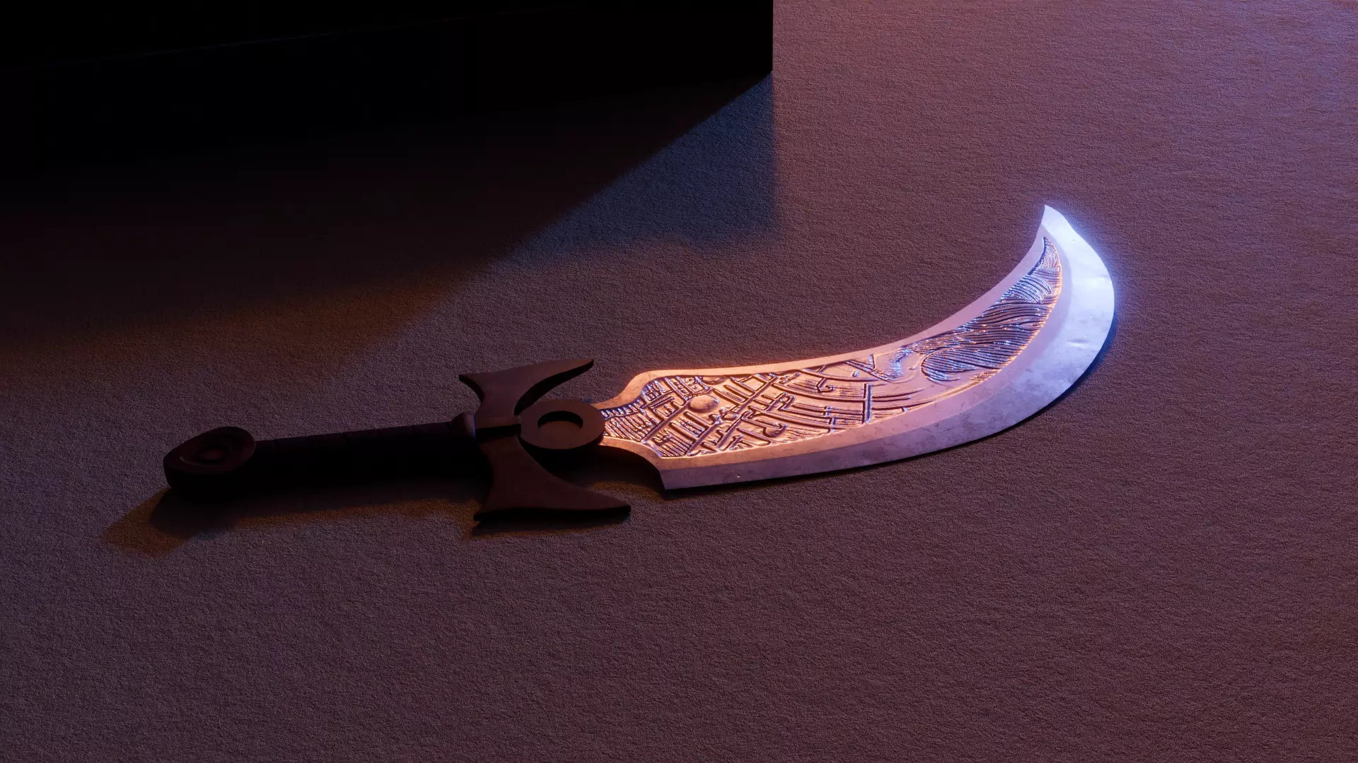 Arabic dagger Free low-poly 3D model_0