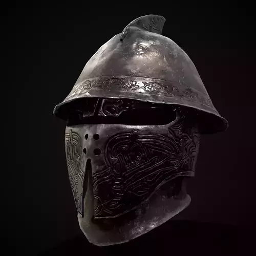 Embossed Metal Armet Low-poly 3D model