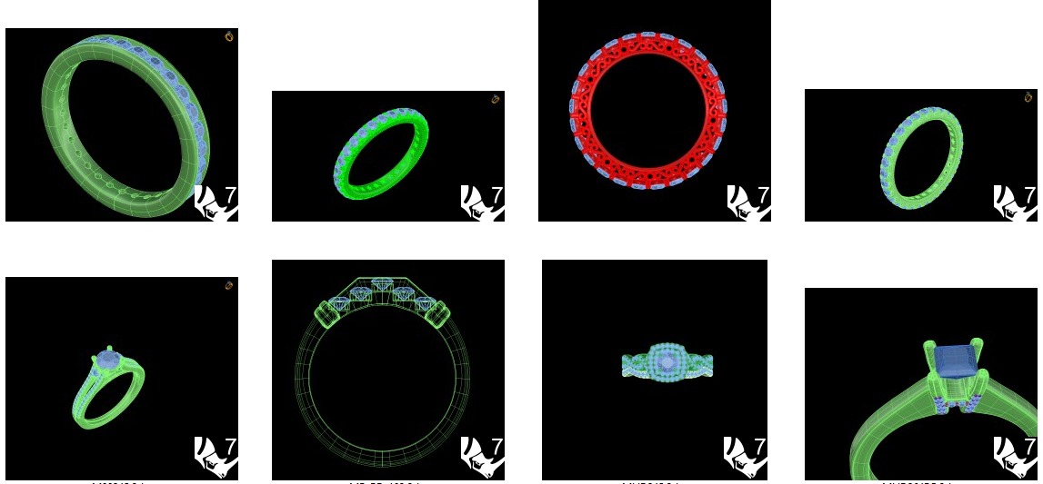 60 Various Modern Ladies and Mens Rings Jewelry Collection 3D print model_3