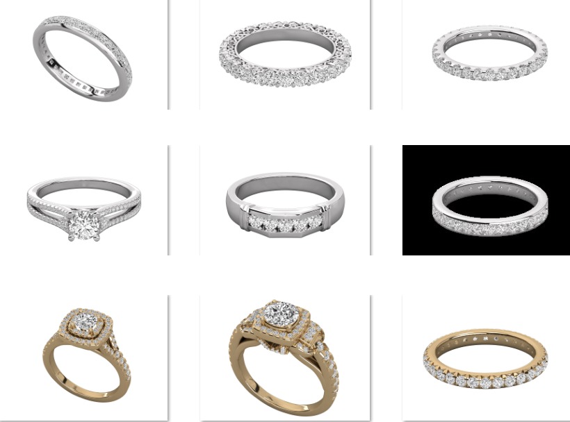 60 Various Modern Ladies and Mens Rings Jewelry Collection 3D print model_1