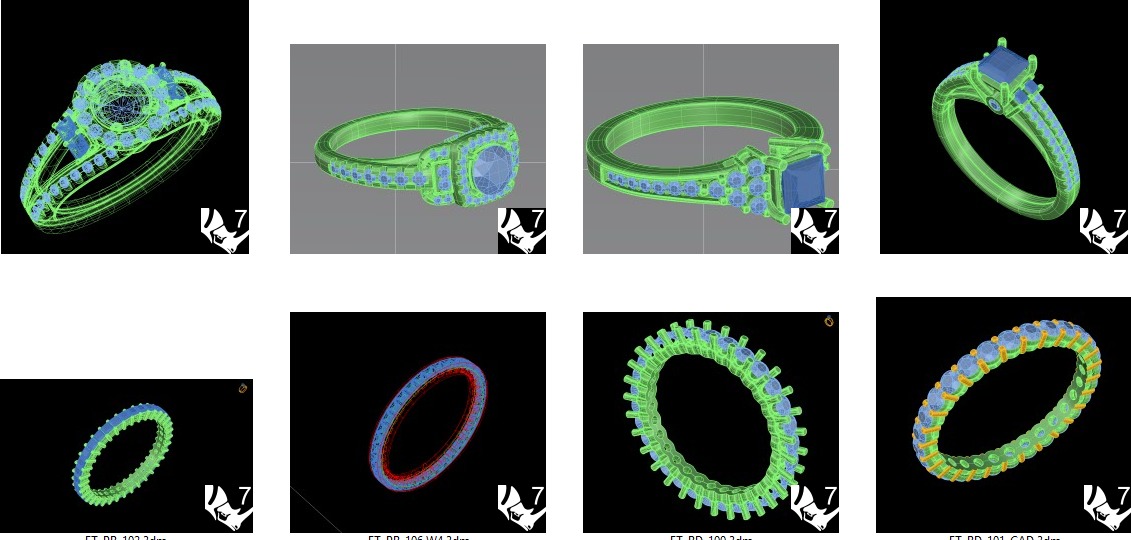 60 Various Modern Ladies and Mens Rings Jewelry Collection 3D print model_4