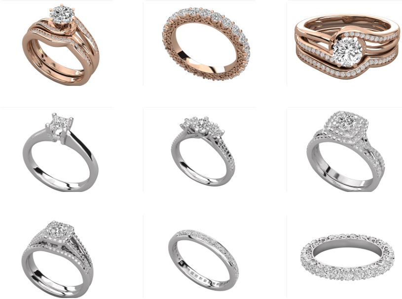 60 Various Modern Ladies and Mens Rings Jewelry Collection 3D print model_2