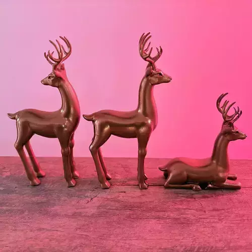 Christmas Deer Art Sculpture Pack 3D print model