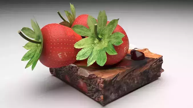 Strawberry Brownie 3D model