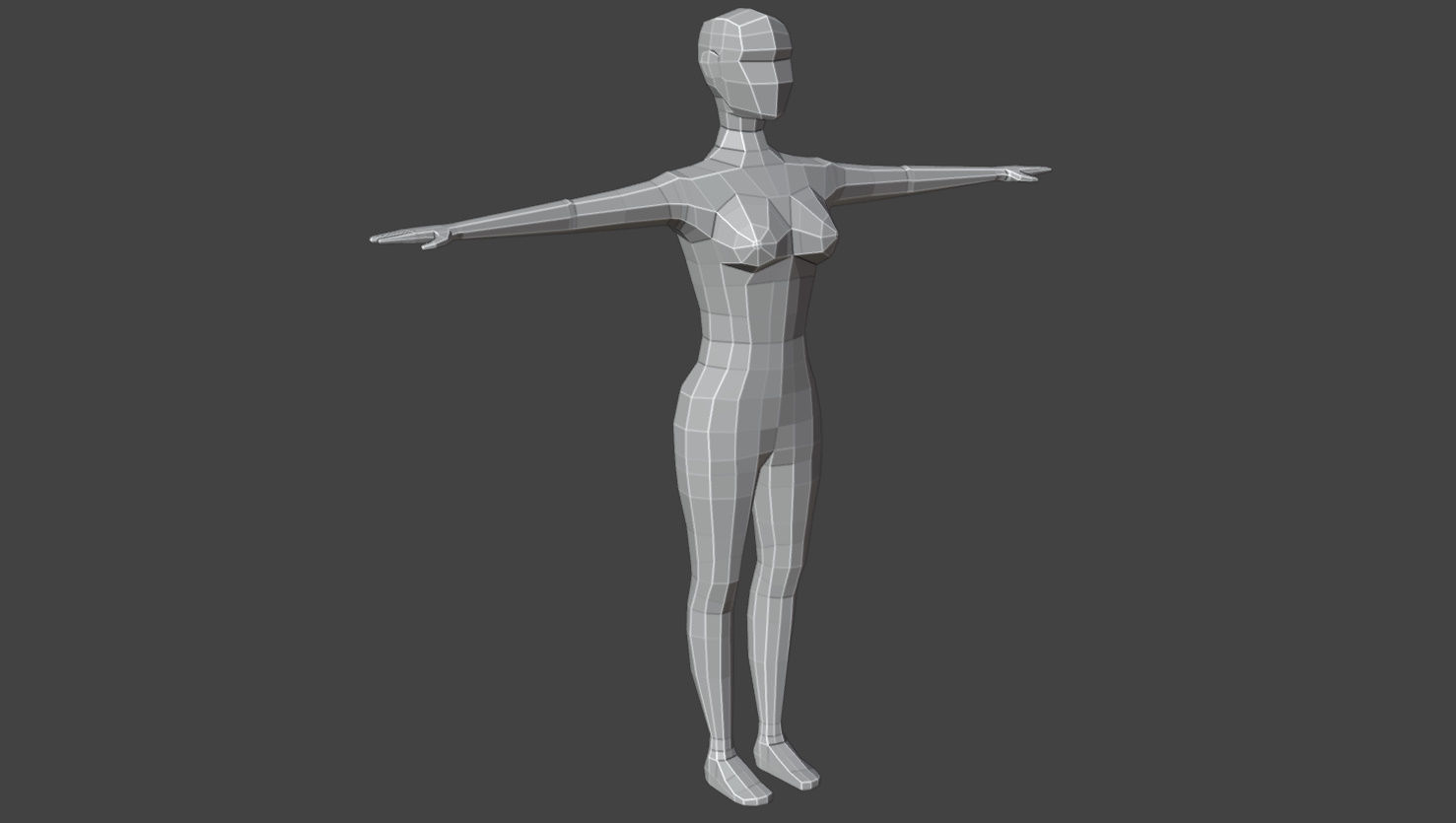 Low Poly Female Stylized Character  Free low-poly 3D model_11