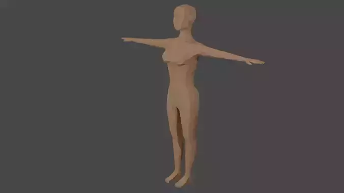 Low Poly Female Stylized Character  Free low-poly 3D model
