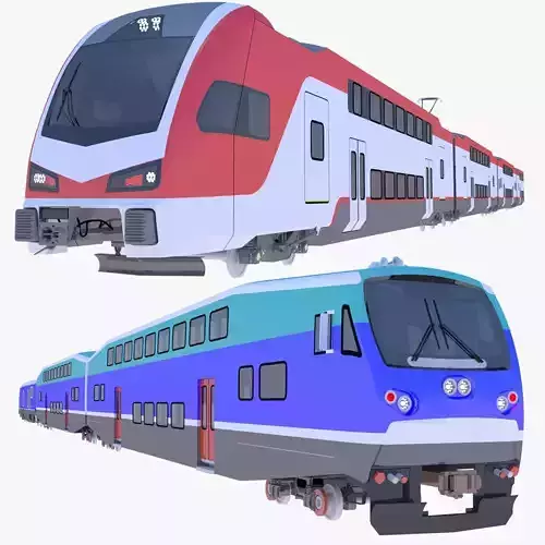 American doubledeck trains II 3D Model Collection