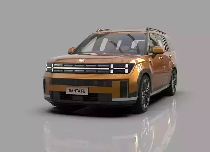 Hyundai Santa Fe 2024 HQ interior  3D model