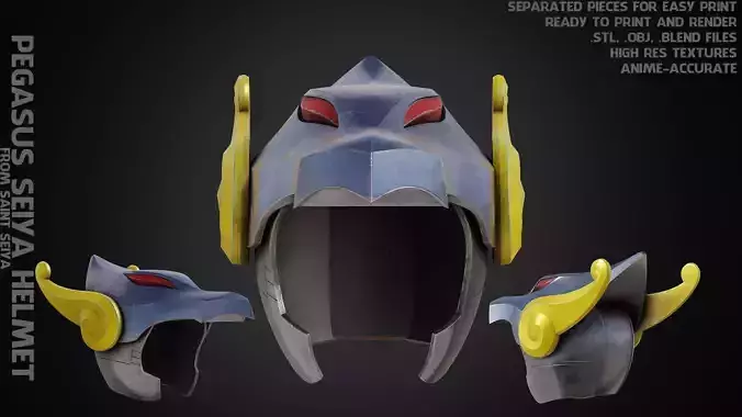 Saint Seiya Pegasus Seiya Helmet for Cosplay 3D print model